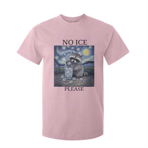 No Ice Please T Shirt For Kid Starry Night Raccoon Trash Panda Anti ICE Meme TS14 Light Pink Print Your Wear