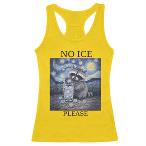 No Ice Please Racerback Tank Top Starry Night Raccoon Trash Panda Anti ICE Meme TS14 Daisy Print Your Wear