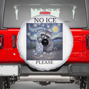 No Ice Please Spare Tire Cover Starry Night Raccoon Trash Panda Anti ICE Meme TS14 White Print Your Wear