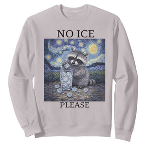 No Ice Please Sweatshirt Starry Night Raccoon Trash Panda Anti ICE Meme TS14 Ice Gray Print Your Wear