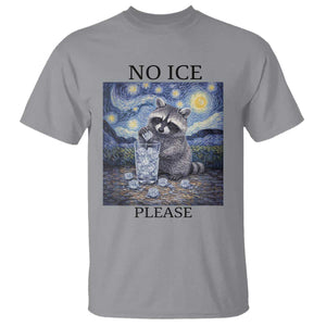 No Ice Please T Shirt Starry Night Raccoon Trash Panda Anti ICE Meme TS14 Sport Gray Print Your Wear