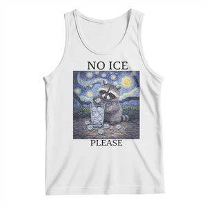 No Ice Please Tank Top Starry Night Raccoon Trash Panda Anti ICE Meme TS14 White Print Your Wear