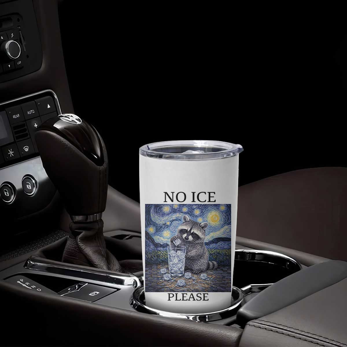 No Ice Please Tumbler Cup Starry Night Raccoon Trash Panda Anti ICE Meme TS14 Print Your Wear