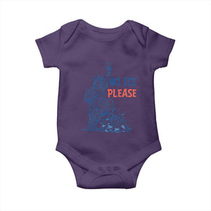 No Ice Please Baby Onesie Funny Statue of Liberty Anti ICE Deportation Human Rights TS14 Purple Print Your Wear