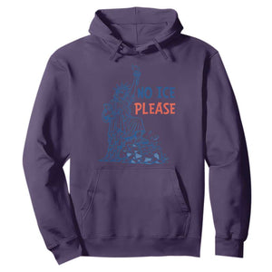 No Ice Please Hoodie Funny Statue of Liberty Anti ICE Deportation Human Rights TS14 Purple Print Your Wear