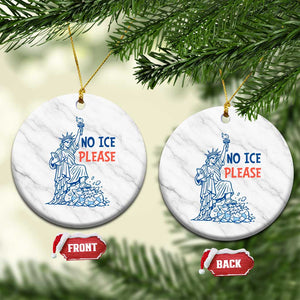 No Ice Please Ceramic Ornament Funny Statue of Liberty Anti ICE Deportation Human Rights TS14 1pc White Marble Print Your Wear