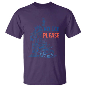No Ice Please T Shirt Funny Statue of Liberty Anti ICE Deportation Human Rights TS14 Purple Print Your Wear