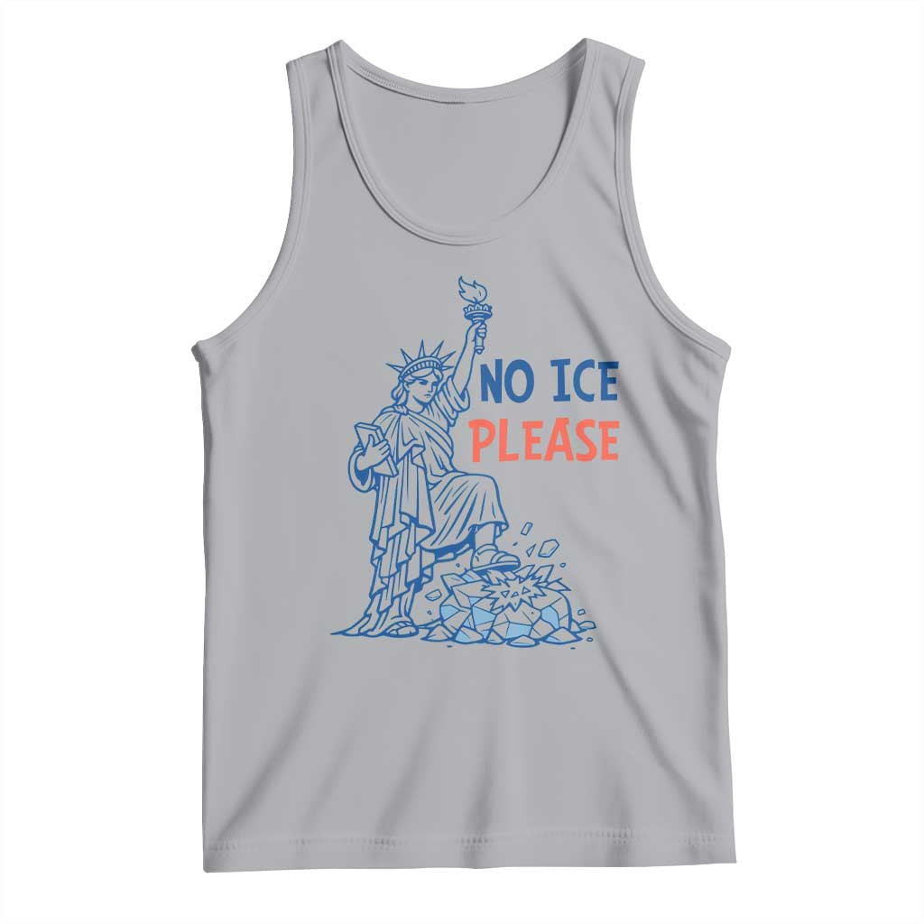 No Ice Please Tank Top Funny Statue of Liberty Anti ICE Deportation Human Rights TS14 Athletic Heather Print Your Wear