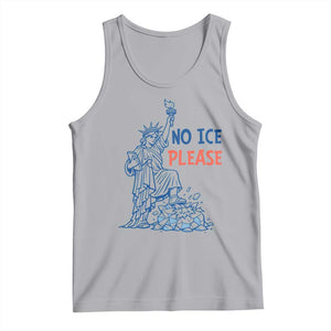 No Ice Please Tank Top Funny Statue of Liberty Anti ICE Deportation Human Rights TS14 Athletic Heather Print Your Wear