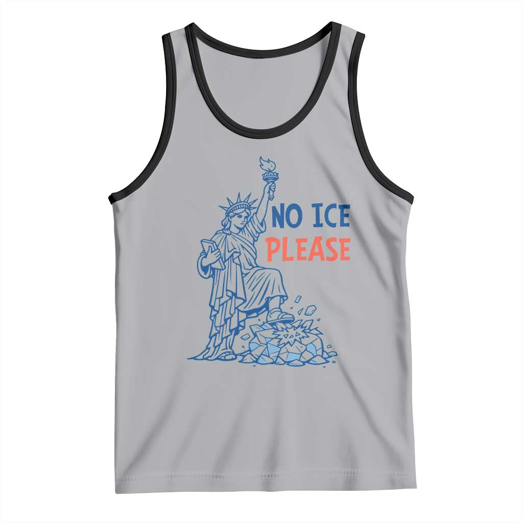 No Ice Please Tank Top Funny Statue of Liberty Anti ICE Deportation Human Rights TS14 Athletic Heather Black Print Your Wear