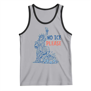 No Ice Please Tank Top Funny Statue of Liberty Anti ICE Deportation Human Rights TS14 Athletic Heather Black Print Your Wear