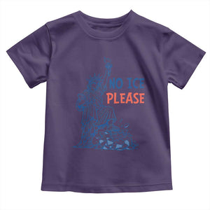 No Ice Please Toddler T Shirt Funny Statue of Liberty Anti ICE Deportation Human Rights TS14 Purple Print Your Wear