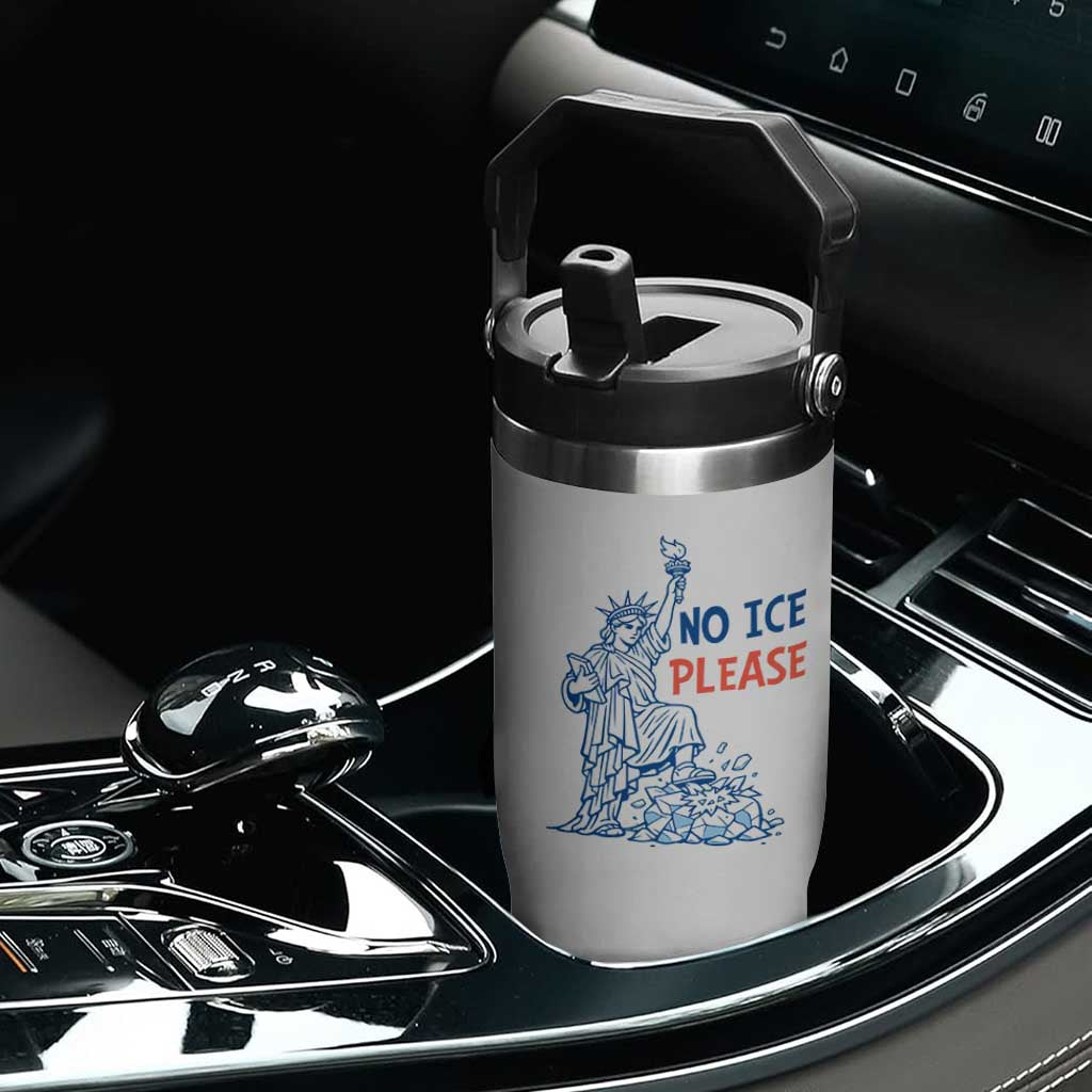 No Ice Please Flip Straw Tumbler Funny Statue of Liberty Anti ICE Deportation Human Rights TS14 Print Your Wear