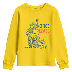 No Ice Please Youth Sweatshirt Funny Statue of Liberty Anti ICE Deportation Human Rights TS14 Daisy Print Your Wear