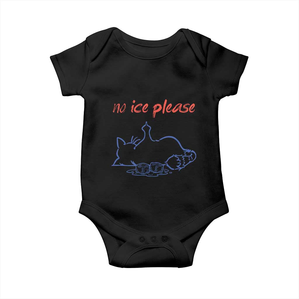 No Ice Please Baby Onesie Funny Cat Anti ICE Deportation Human Rights TS14 Black Print Your Wear