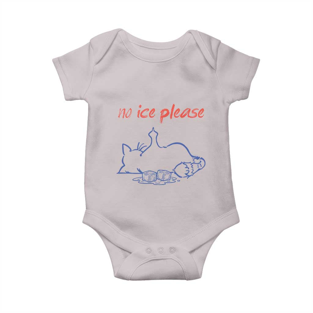 No Ice Please Baby Onesie Funny Cat Anti ICE Deportation Human Rights TS14 Ice Gray Print Your Wear