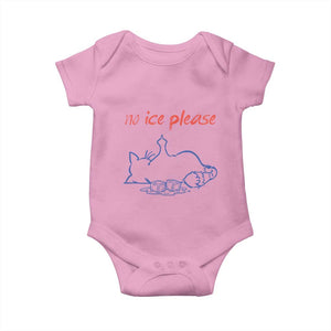 No Ice Please Baby Onesie Funny Cat Anti ICE Deportation Human Rights TS14 Light Pink Print Your Wear