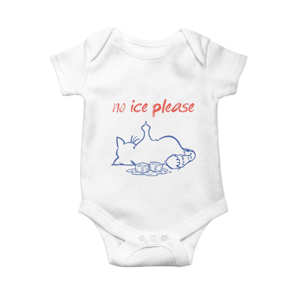 No Ice Please Baby Onesie Funny Cat Anti ICE Deportation Human Rights TS14 White Print Your Wear