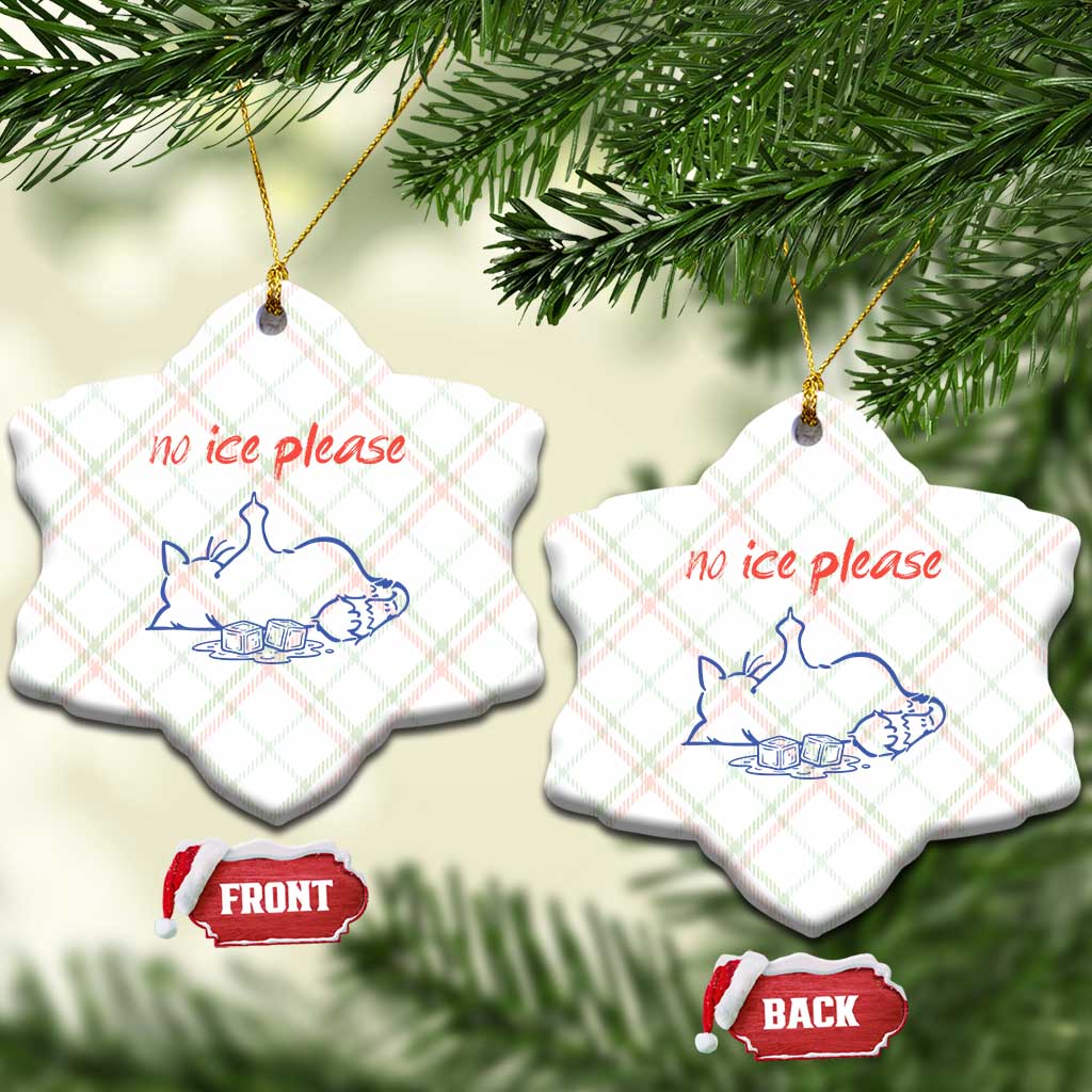 No Ice Please Ceramic Ornament Funny Cat Anti ICE Deportation Human Rights TS14 Print Your Wear