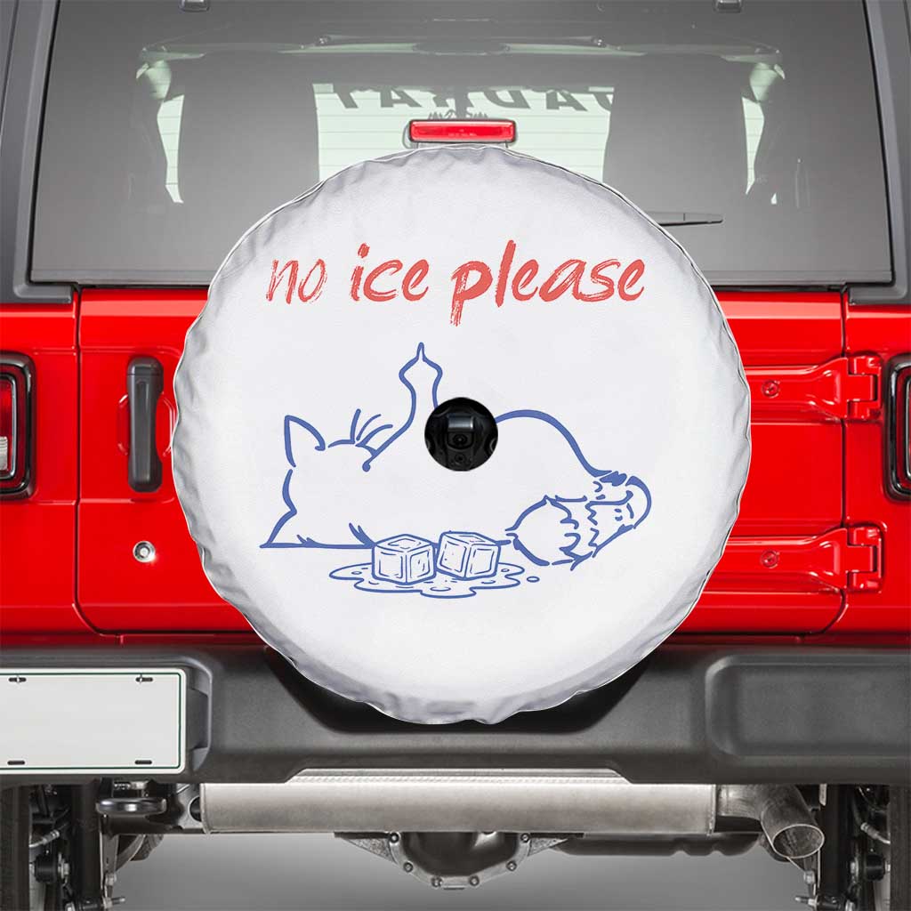 No Ice Please Spare Tire Cover Funny Cat Anti ICE Deportation Human Rights TS14 White Print Your Wear