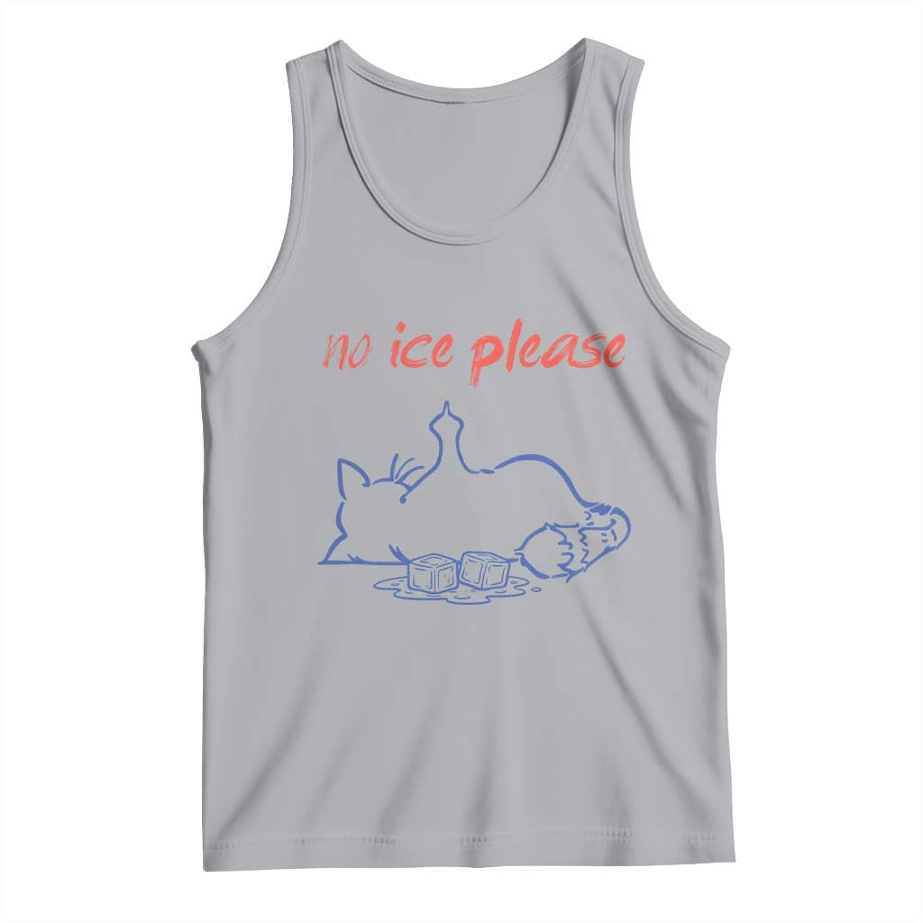 No Ice Please Tank Top Funny Cat Anti ICE Deportation Human Rights TS14 Athletic Heather Print Your Wear