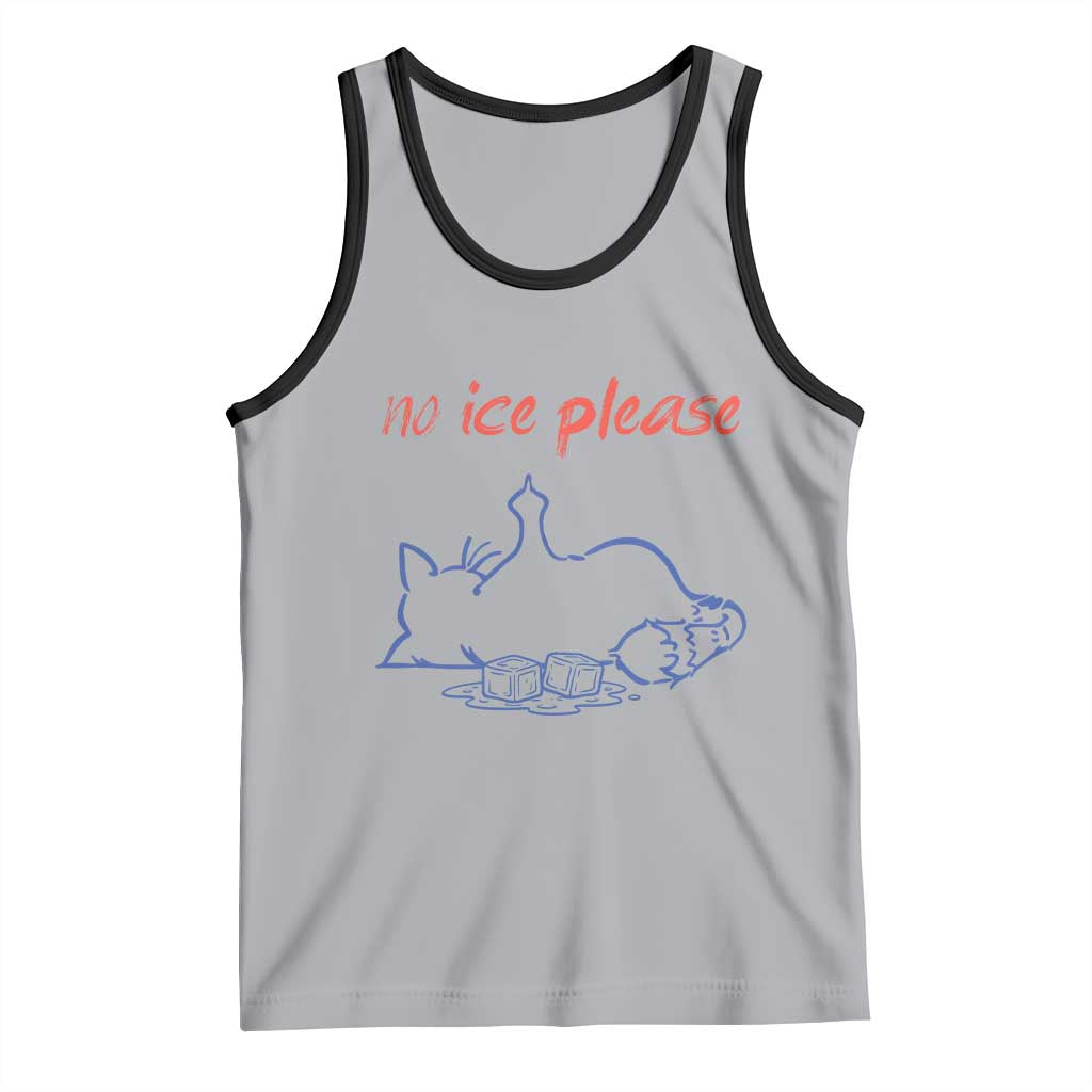 No Ice Please Tank Top Funny Cat Anti ICE Deportation Human Rights TS14 Athletic Heather Black Print Your Wear