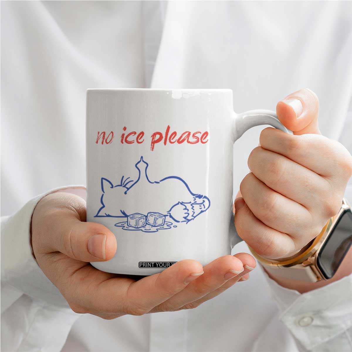 No Ice Please Coffee Mug Funny Cat Anti ICE Deportation Human Rights TS14 Print Your Wear