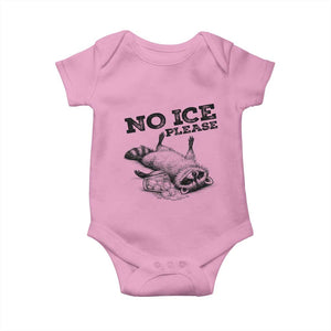 No Ice Please Baby Onesie Funny Raccoon Anti ICE Deportation Human Rights TS14 Light Pink Print Your Wear