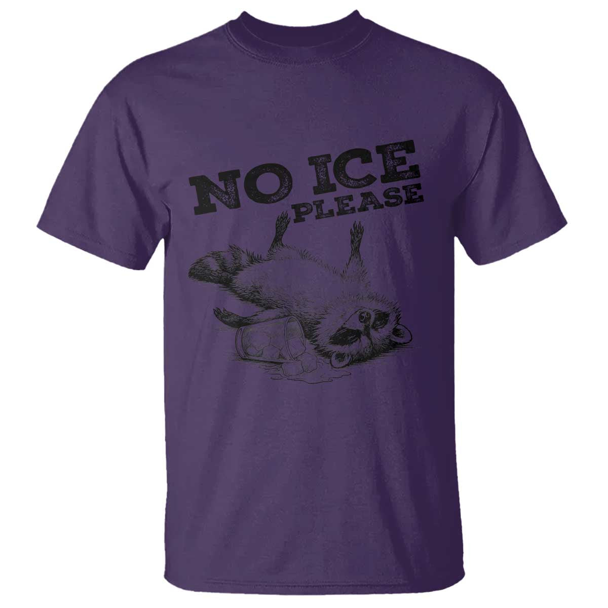 No Ice Please T Shirt Funny Raccoon Anti ICE Deportation Human Rights TS14 Purple Print Your Wear