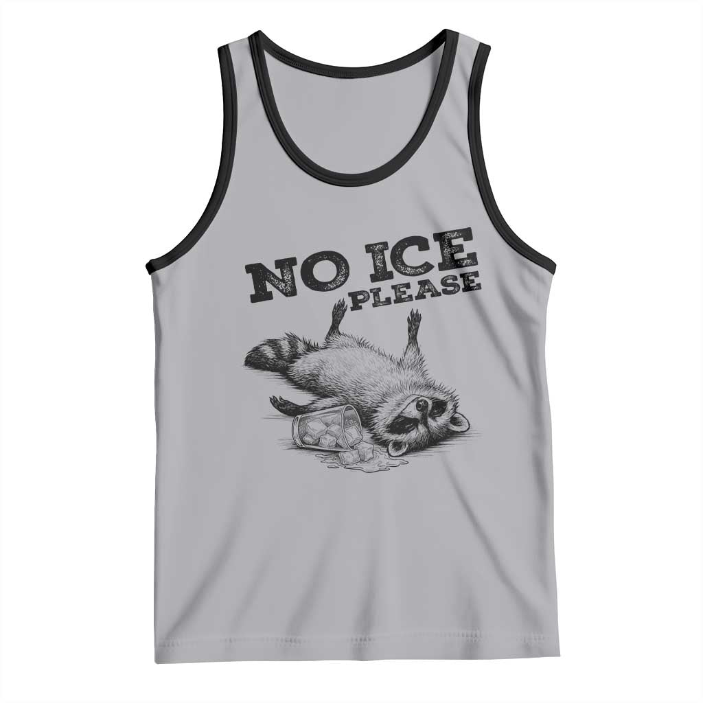 No Ice Please Tank Top Funny Raccoon Anti ICE Deportation Human Rights TS14 Athletic Heather Black Print Your Wear