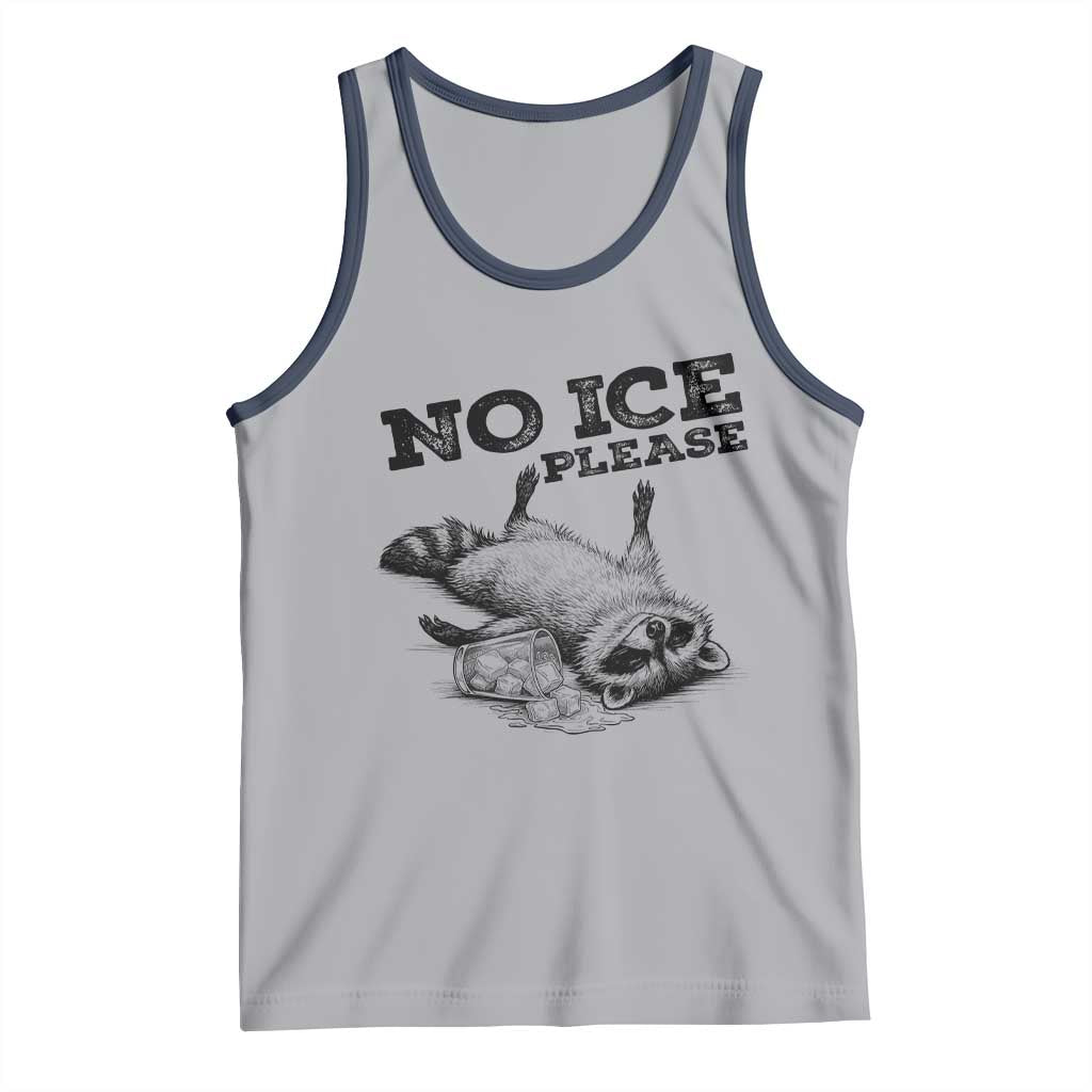 No Ice Please Tank Top Funny Raccoon Anti ICE Deportation Human Rights TS14 Athletic Heather Navy Print Your Wear