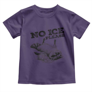 No Ice Please Toddler T Shirt Funny Raccoon Anti ICE Deportation Human Rights TS14 Purple Print Your Wear
