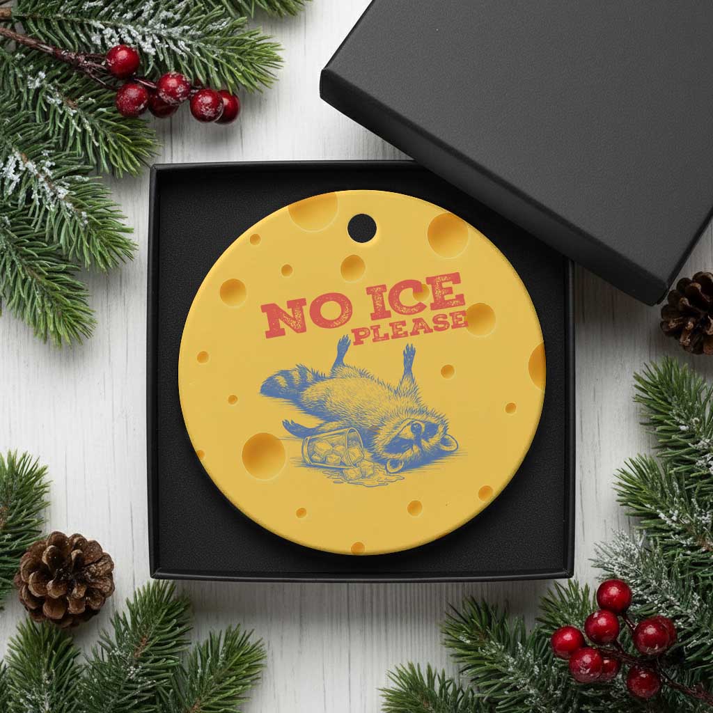 No Ice Please Ceramic Ornament Funny Raccoon Trash Panda Anti ICE Meme TS14 1pc Yellow Cheese Print Your Wear