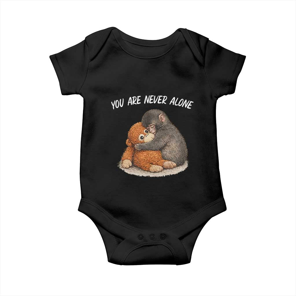Punch Monkey Baby Onesie - You Are Never Alone Brave Cute Baby Monkey Gift TS14 Black Print Your Wear