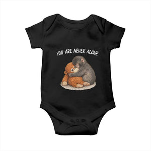 Punch Monkey Baby Onesie - You Are Never Alone Brave Cute Baby Monkey Gift TS14 Black Print Your Wear
