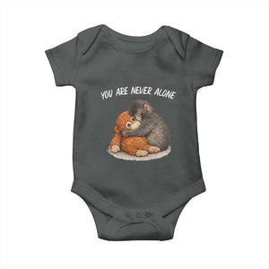 Punch Monkey Baby Onesie - You Are Never Alone Brave Cute Baby Monkey Gift TS14 Dark Heather Print Your Wear