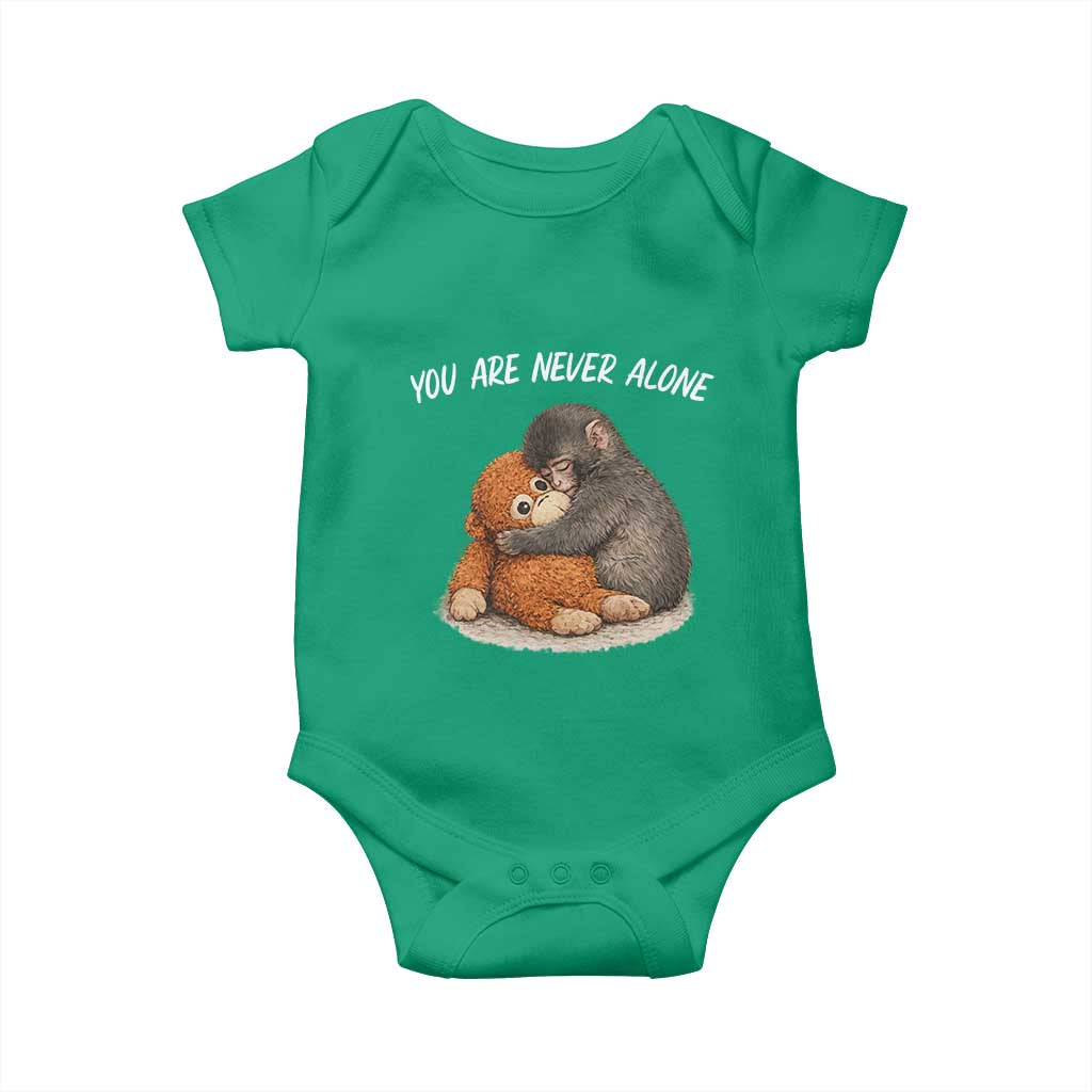 Punch Monkey Baby Onesie - You Are Never Alone Brave Cute Baby Monkey Gift TS14 Irish Green Print Your Wear