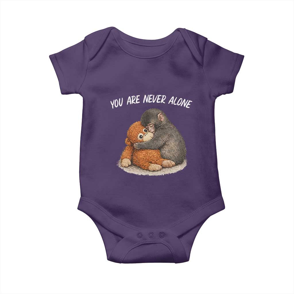 Punch Monkey Baby Onesie - You Are Never Alone Brave Cute Baby Monkey Gift TS14 Purple Print Your Wear