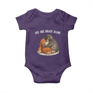 Punch Monkey Baby Onesie - You Are Never Alone Brave Cute Baby Monkey Gift TS14 Purple Print Your Wear