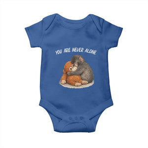Punch Monkey Baby Onesie - You Are Never Alone Brave Cute Baby Monkey Gift TS14 Royal Blue Print Your Wear