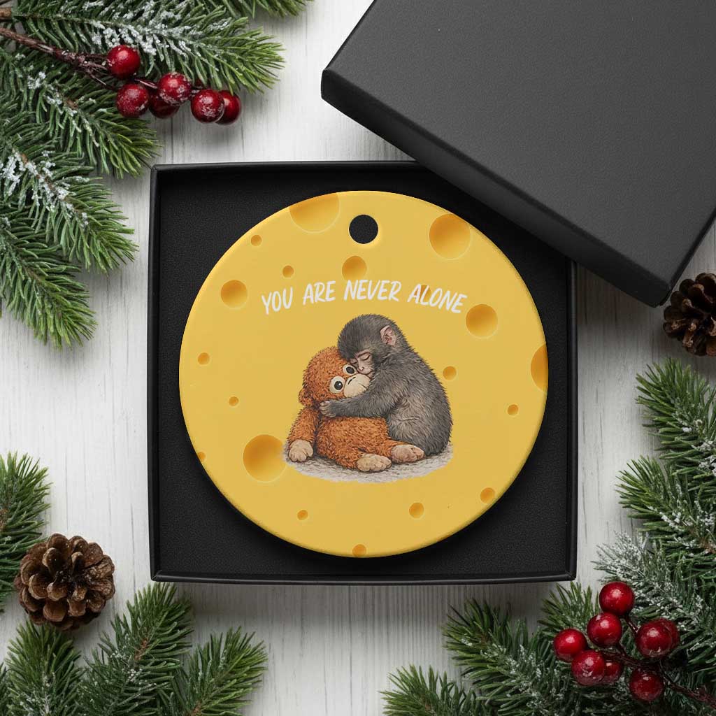 Punch Monkey Ceramic Ornament You Are Never Alone Brave TS14 1pc Yellow Cheese Print Your Wear