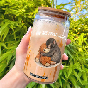 Punch Monkey Glass Can You Are Never Alone Brave TS14 Black Print Your Wear