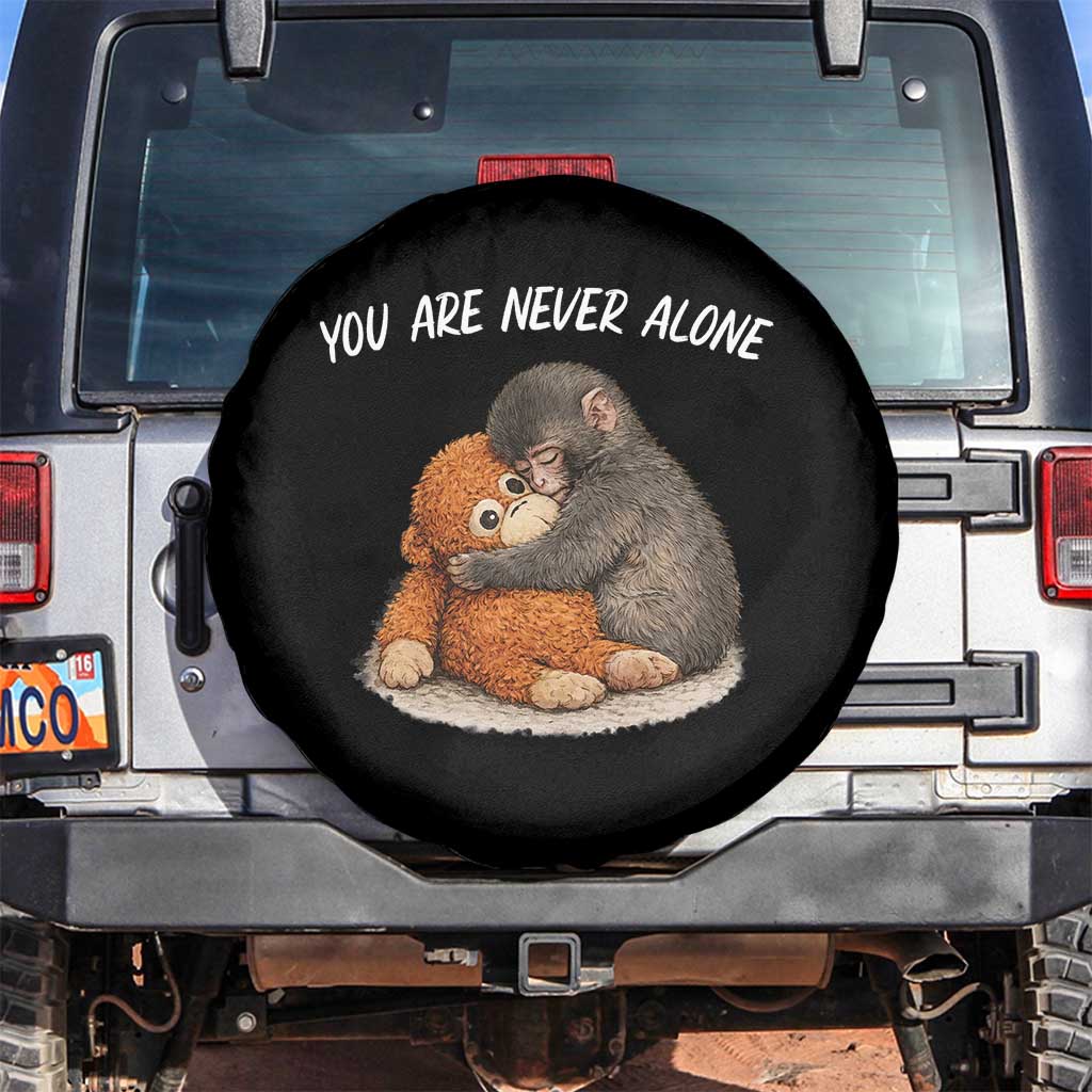 Punch Monkey Spare Tire Cover You Are Never Alone Brave TS14 No hole Black Print Your Wear
