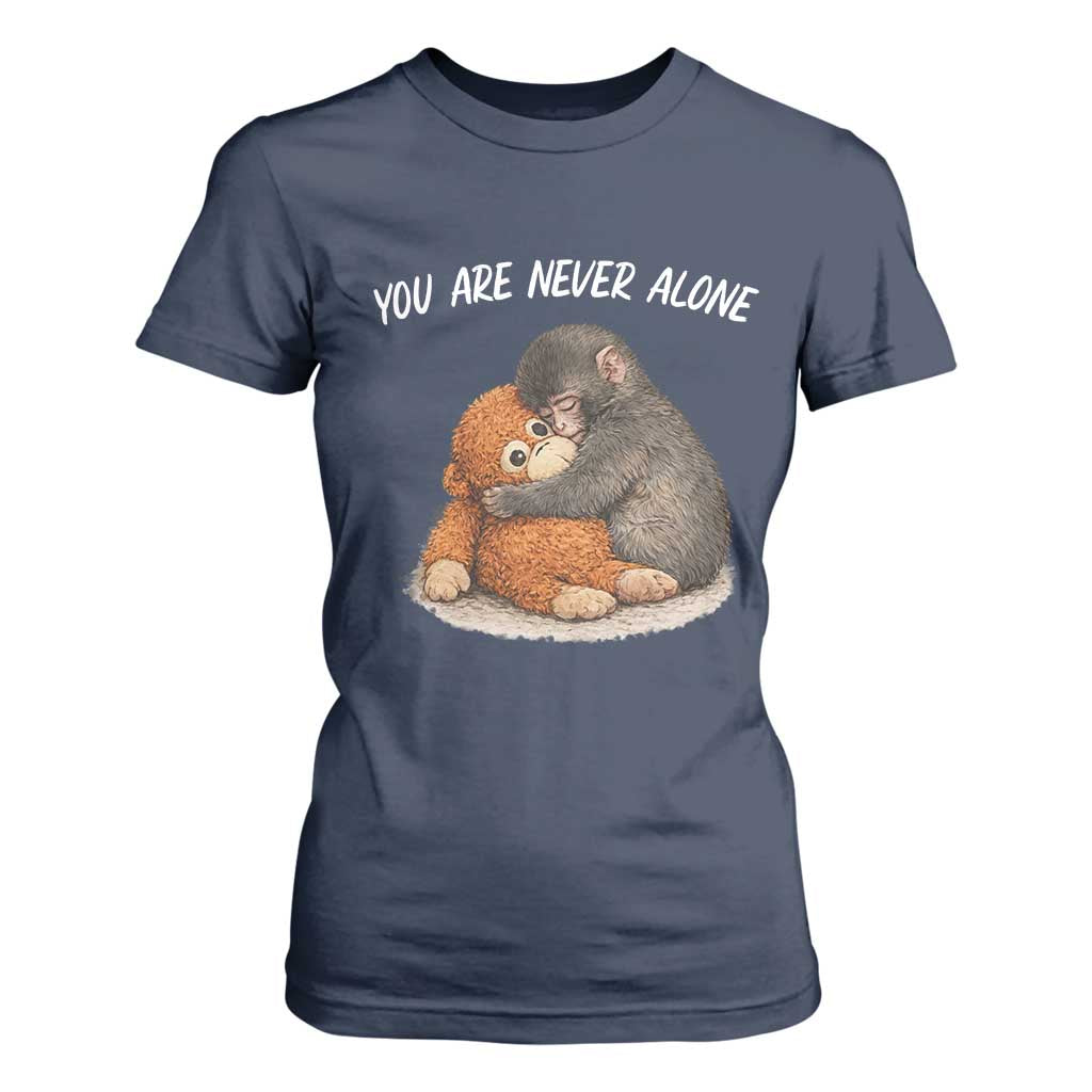 Punch Monkey T Shirt For Women You Are Never Alone Brave TS14 Navy Print Your Wear
