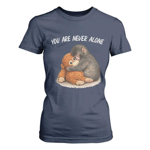 Punch Monkey T Shirt For Women You Are Never Alone Brave TS14 Navy Print Your Wear