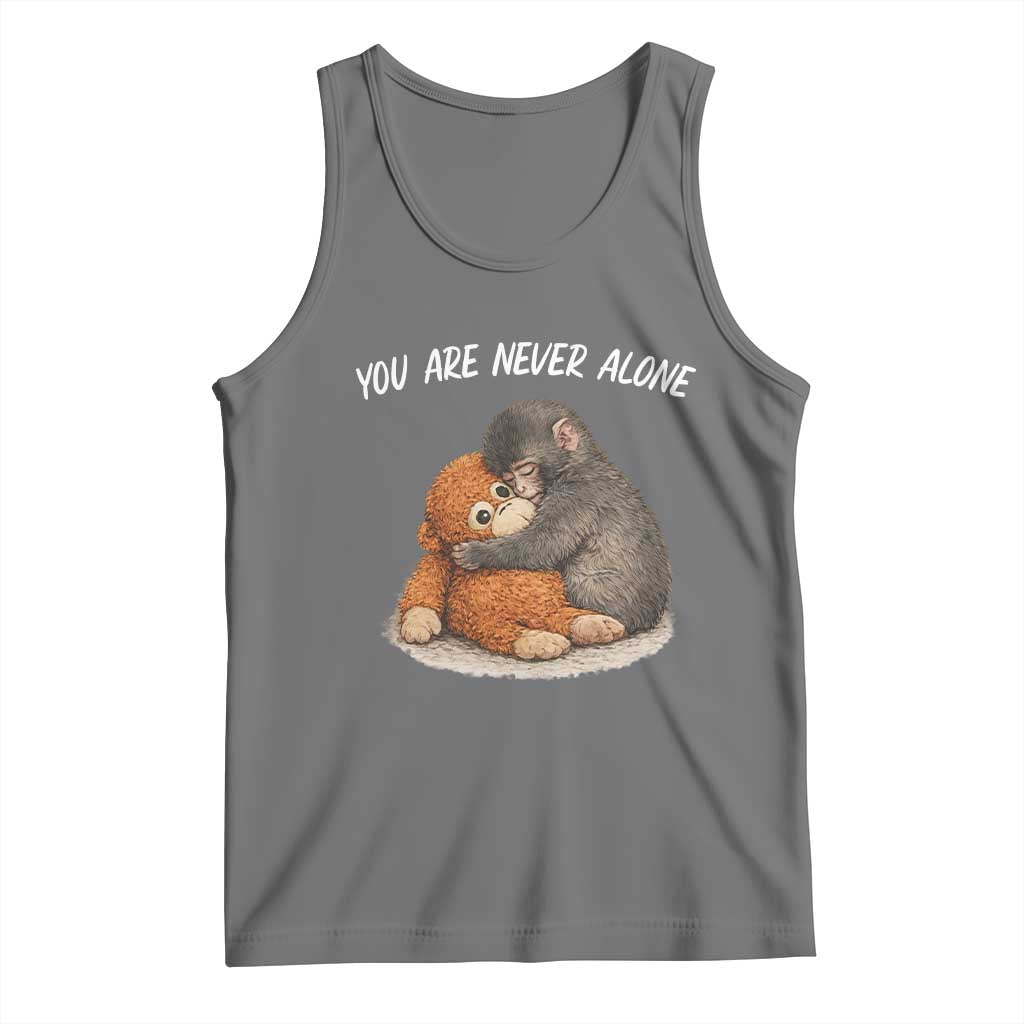 Punch Monkey Tank Top You Are Never Alone Brave TS14 Black Heather Print Your Wear