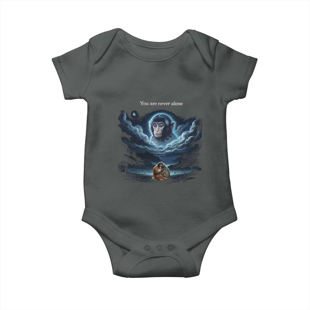 Baby Monkey Punch Baby Onesie You Are Never Alone Brave TS14 Dark Heather Print Your Wear