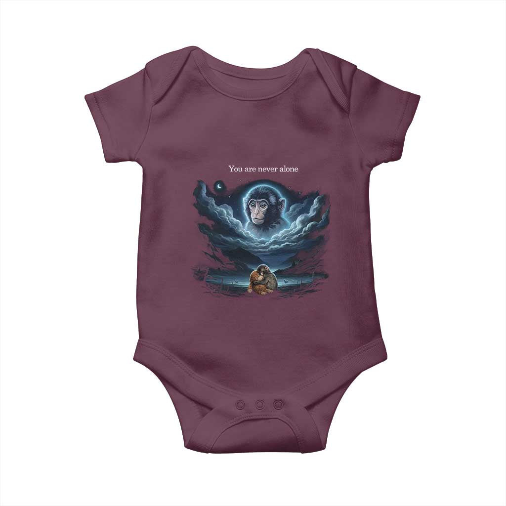 Baby Monkey Punch Baby Onesie You Are Never Alone Brave TS14 Maroon Print Your Wear