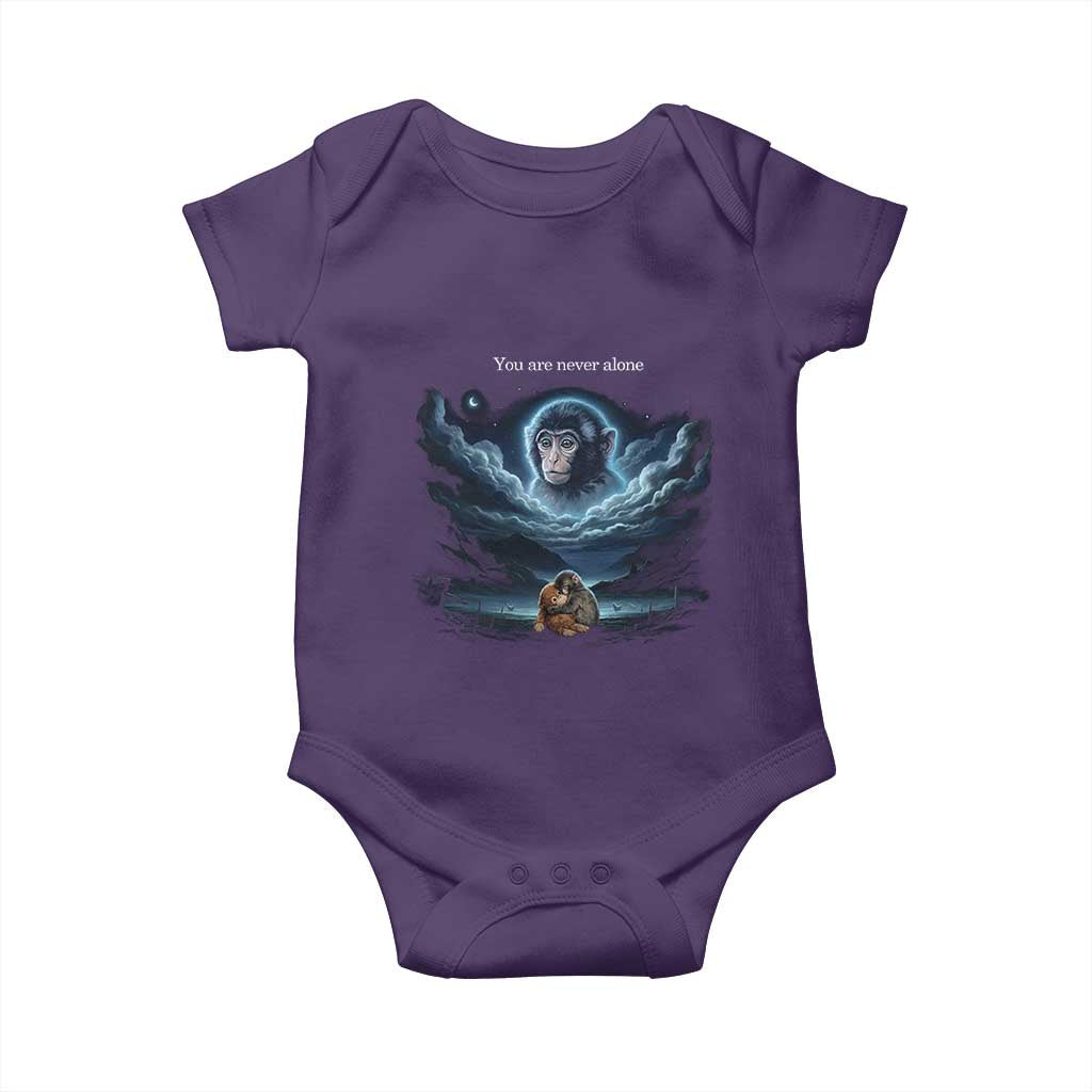 Baby Monkey Punch Baby Onesie You Are Never Alone Brave TS14 Purple Print Your Wear