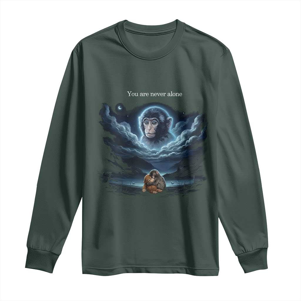 Baby Monkey Punch Long Sleeve Shirt You Are Never Alone Brave TS14 Dark Forest Green Print Your Wear